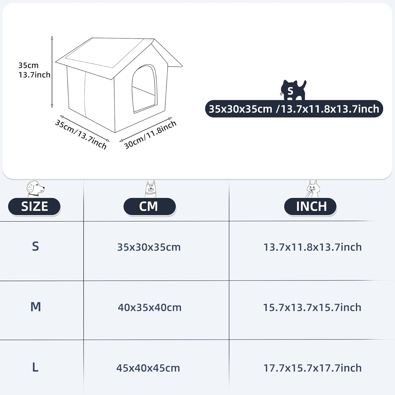 Katzenhaus Für Draußen Winterfest Wasserdicht Wetterfester Katzenhöhle Haustierhaus mit Katzenmatte Varm Hundehöhle Waschbar Hundehaus Tierheim Für Streuner Haustiere 40x35x40