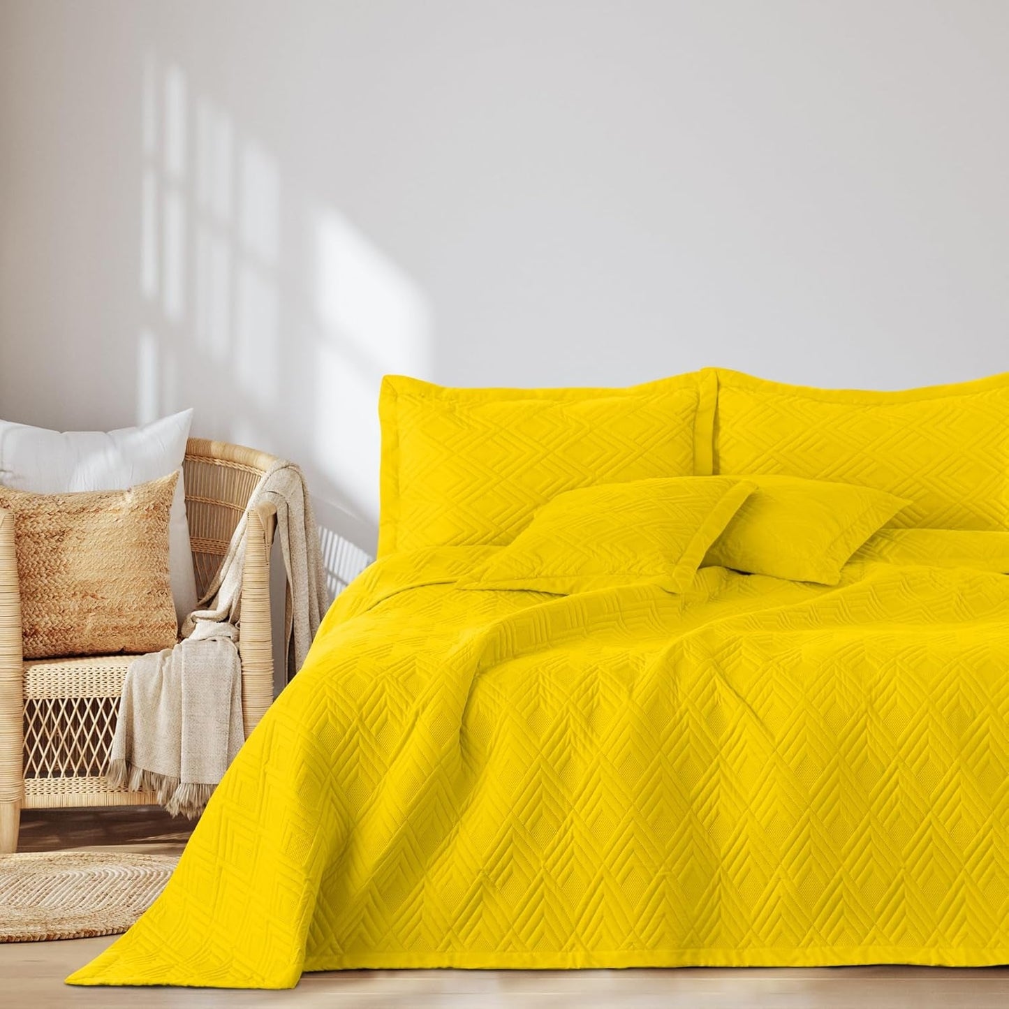 Ameliahome Överkast 170X210 Cm Tvåsidigt överkast Ultraljudsquiltning Polyester Ophelia Mörkgröna sängar och filtar Besuche den AmeliaHome-Store Ophelia Gul 220X240 Cm
