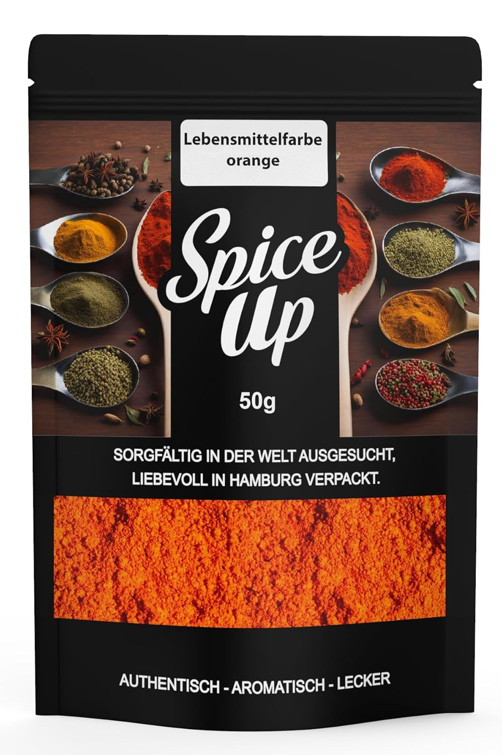 Piffa upp Orange matfärgning 50G – Orange matfärgning 50G – Ljusfärgad pulver för kök och bakidéer – För efterrätter, drycker, curryrätter och kreativa dekorationer – Vegansk och inga konstgjorda tillsatser