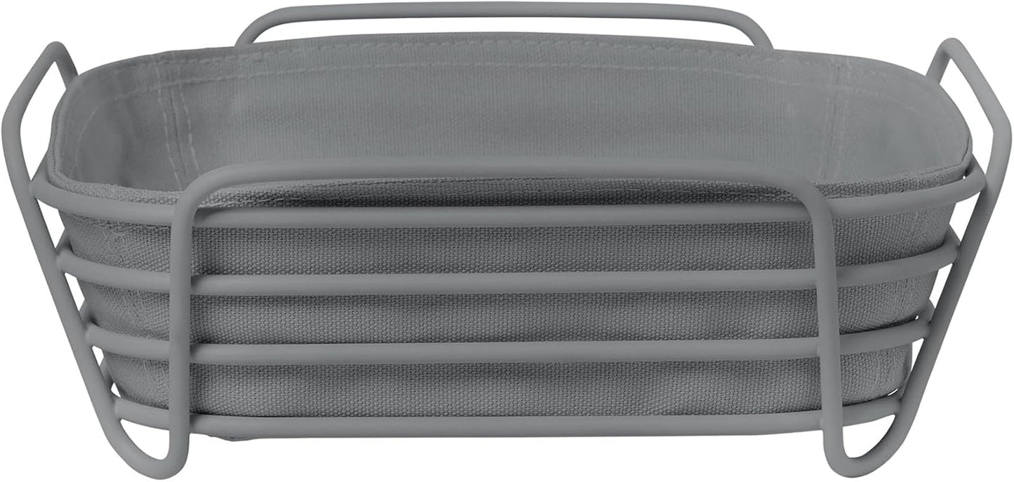 Blomus -DELARA- brödkorg storlek L, fyrkantig, avtagbar tygpåse, elegant design, 26 x 26 cm, Moonbeam färg (64075) Matförvaringslådor Naty Shop Shark skin One size