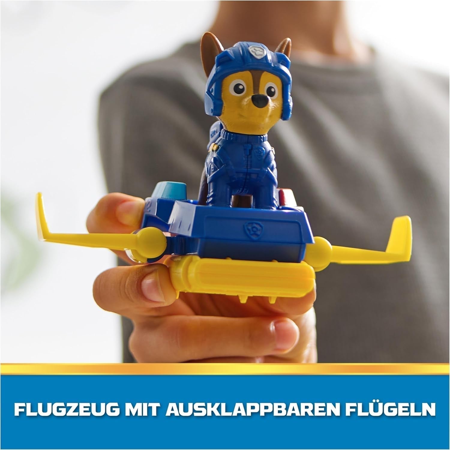 PAW PATROL Chase Action Pup Mini Räddningsflygplan Lekset med hopfällbara vingar Leksak för barn 3 år gamla actionfigurer Naty Shop