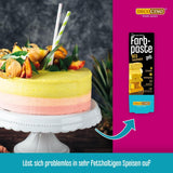 DECOCINO Gul fettlöslig färgpasta - 15 g - Oljebaserad matfärg, idealisk för färgning av choklad, smörkräm, fondant eller kakdeg