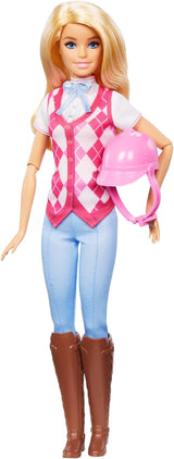 Barbie Malibu docka och tillbehör från Barbie Mysteries: The Secret Horse Adventure, inklusive modedocka, avtagbar riddräkt och hjälm, HXJ38