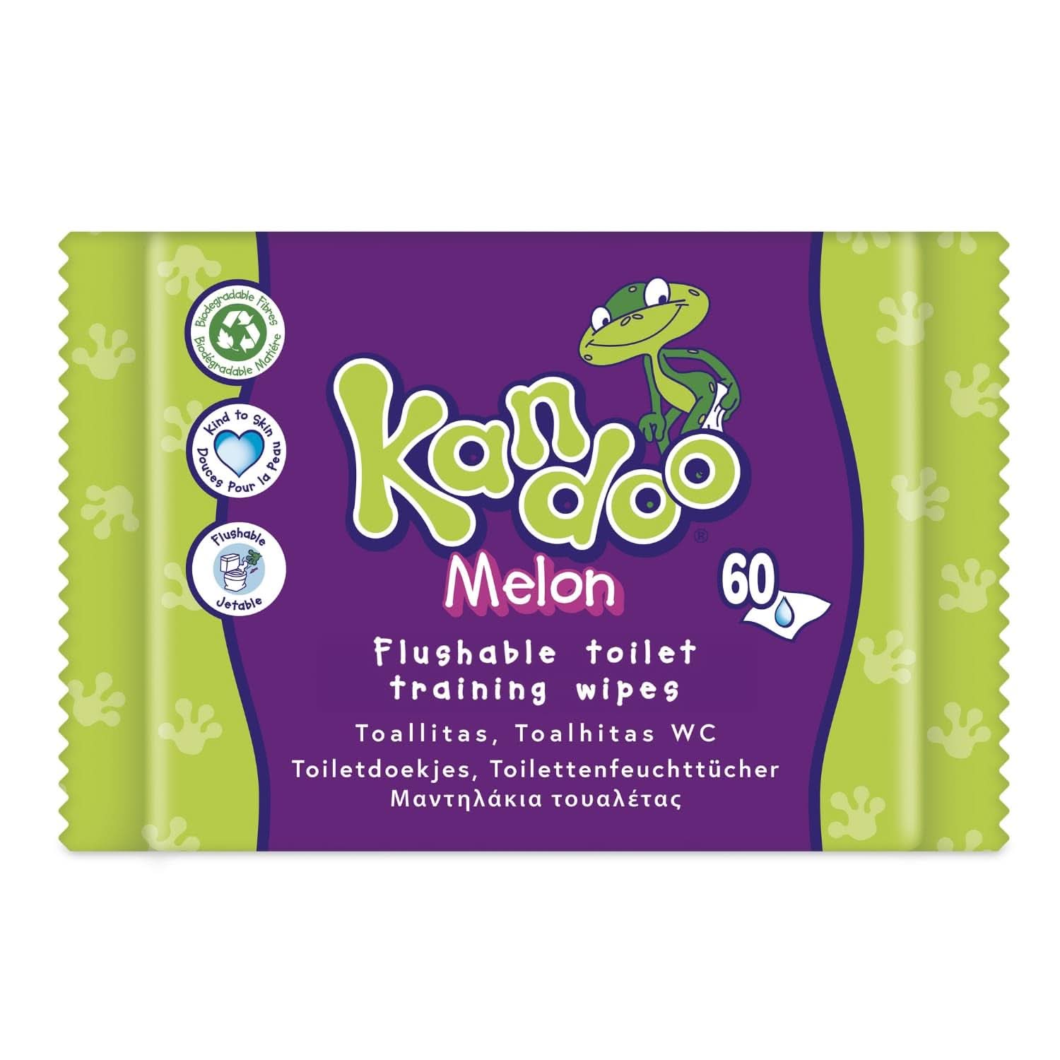 Melon Feuchttücher - Spülbar - Aus 95% Wasser - Parfümfrei - Plastikfrei - Dermatologisch Getestet - Feuchtes Toilettenpapier Aus 100% Pflanzlichem Cellulosamaterial - 60 Tücher Naty Shop 60 Stück (12Er Pack) Melon