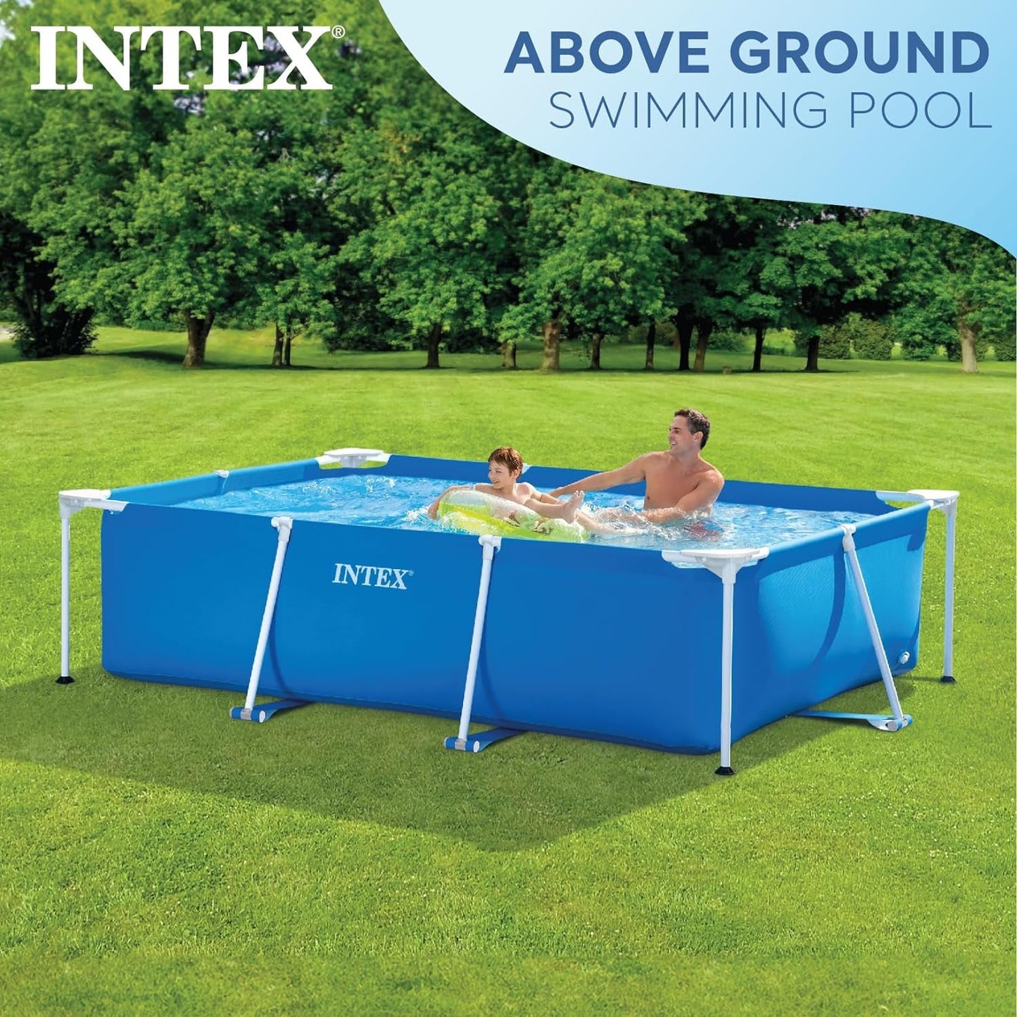 Intex 28271NP - Rektangulär ovanjordspool med ram, 2282 L, stål och PVC, blå, 260x160x65 cm