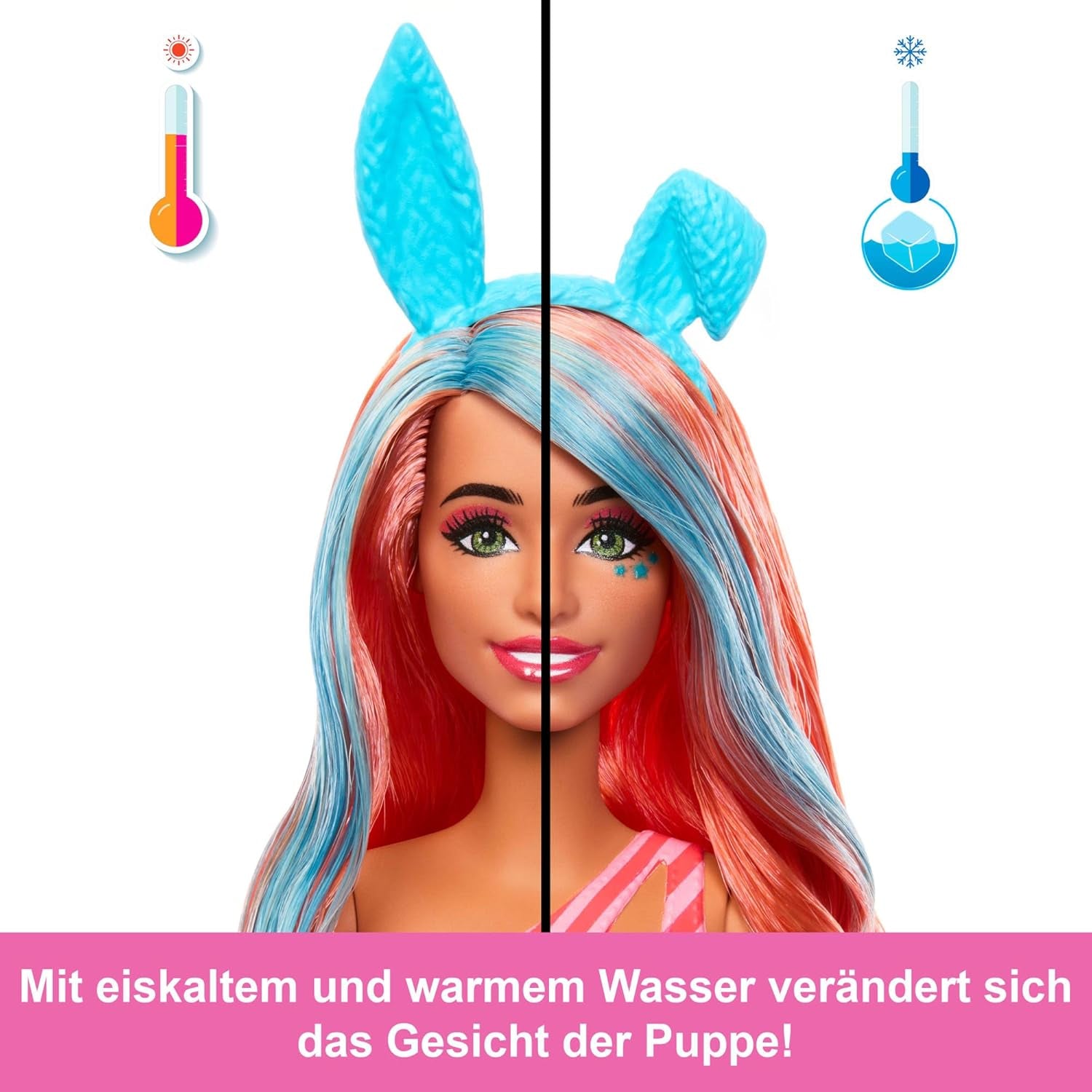 Barbie Pop Reveal Docka och tillbehör Set Shakes Series Söt doftande kattunge Modedocka och husdjur med 8 överraskningar inklusive färgbyte JCN87