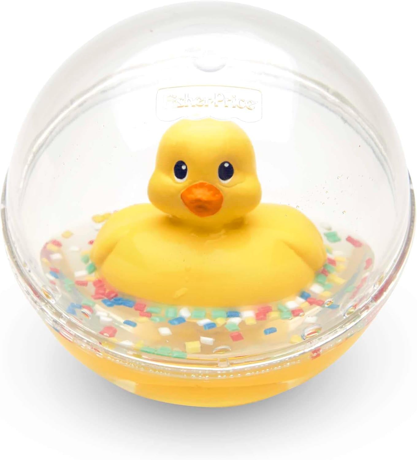 Fisher-Price WaterMates Ducky Ball, Funny Duck in Confetti Ball, Babyleksak, Play Ball, Badleksak, Från 3 månader, 75676 Baby Toys Naty Shop Duck Ball