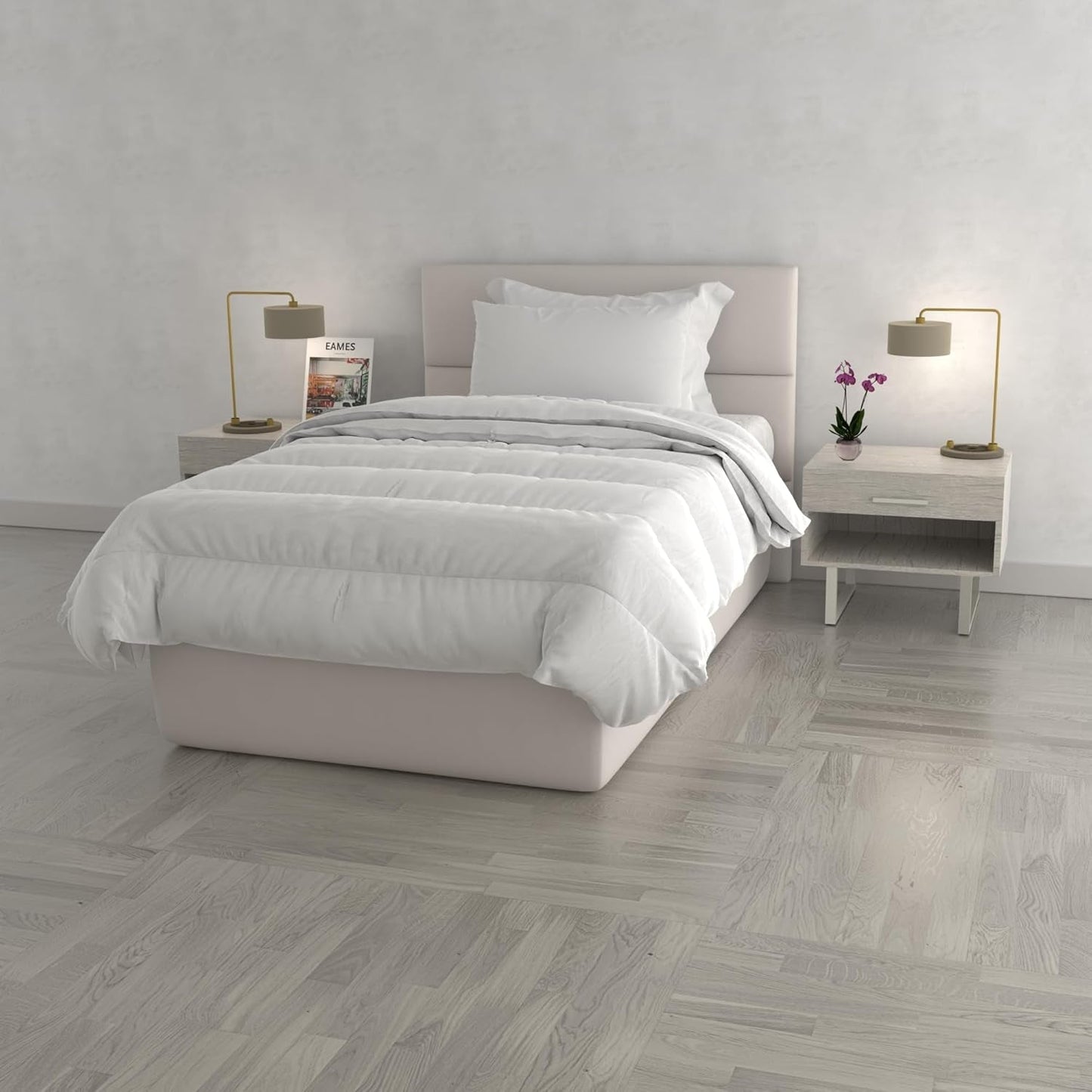 Prestige quilt, 4 säsonger, Made in Italy, vit, 150 X 200 cm Täcken och täcken Naty Shop 150X200Cm