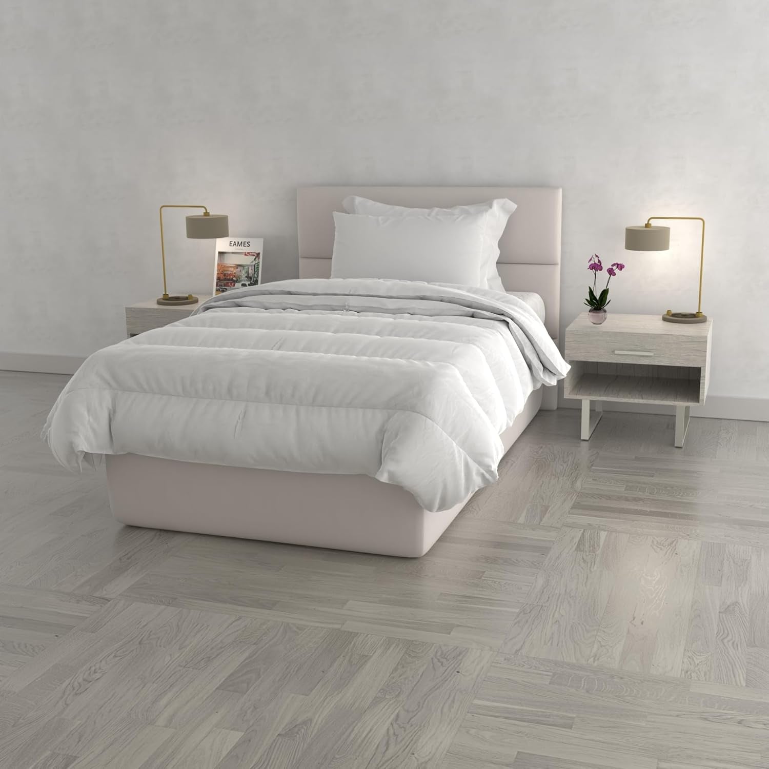 Prestige quilt, 4 säsonger, Made in Italy, vit, 150 X 200 cm Täcken och täcken Naty Shop 150X200Cm