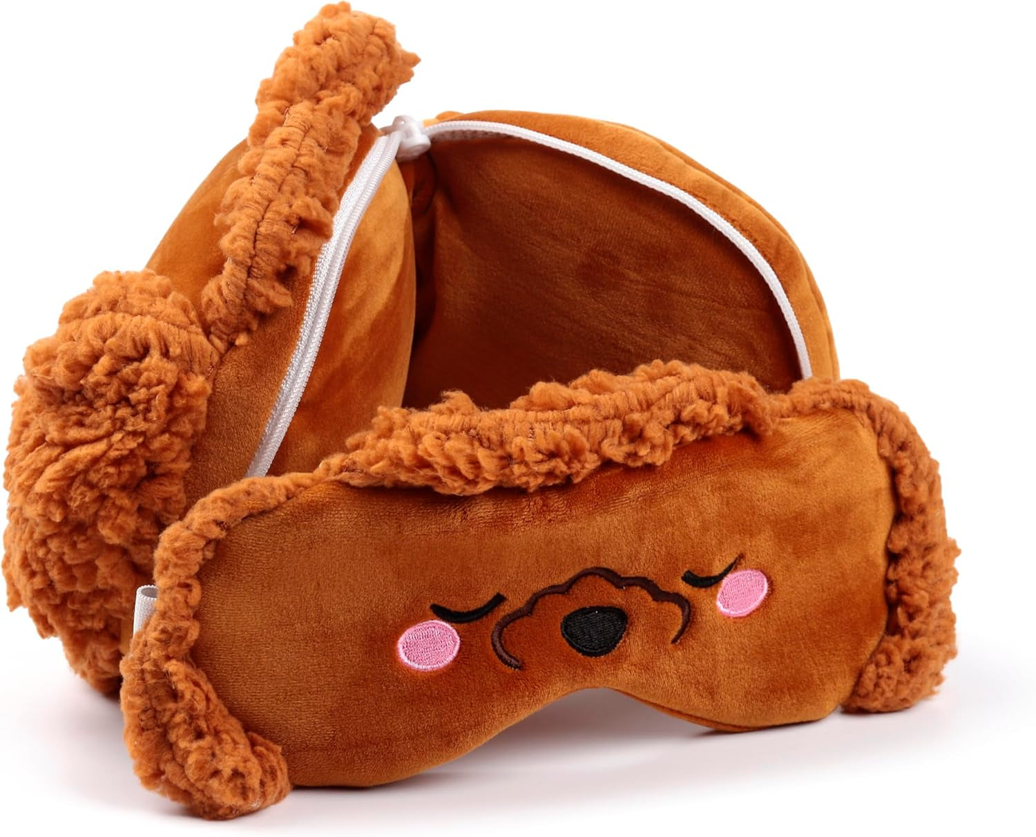 Puckator resekudde med Relaxeazzz ögonmask - Pudel Gigi - söta djur Resekuddar Naty Shop