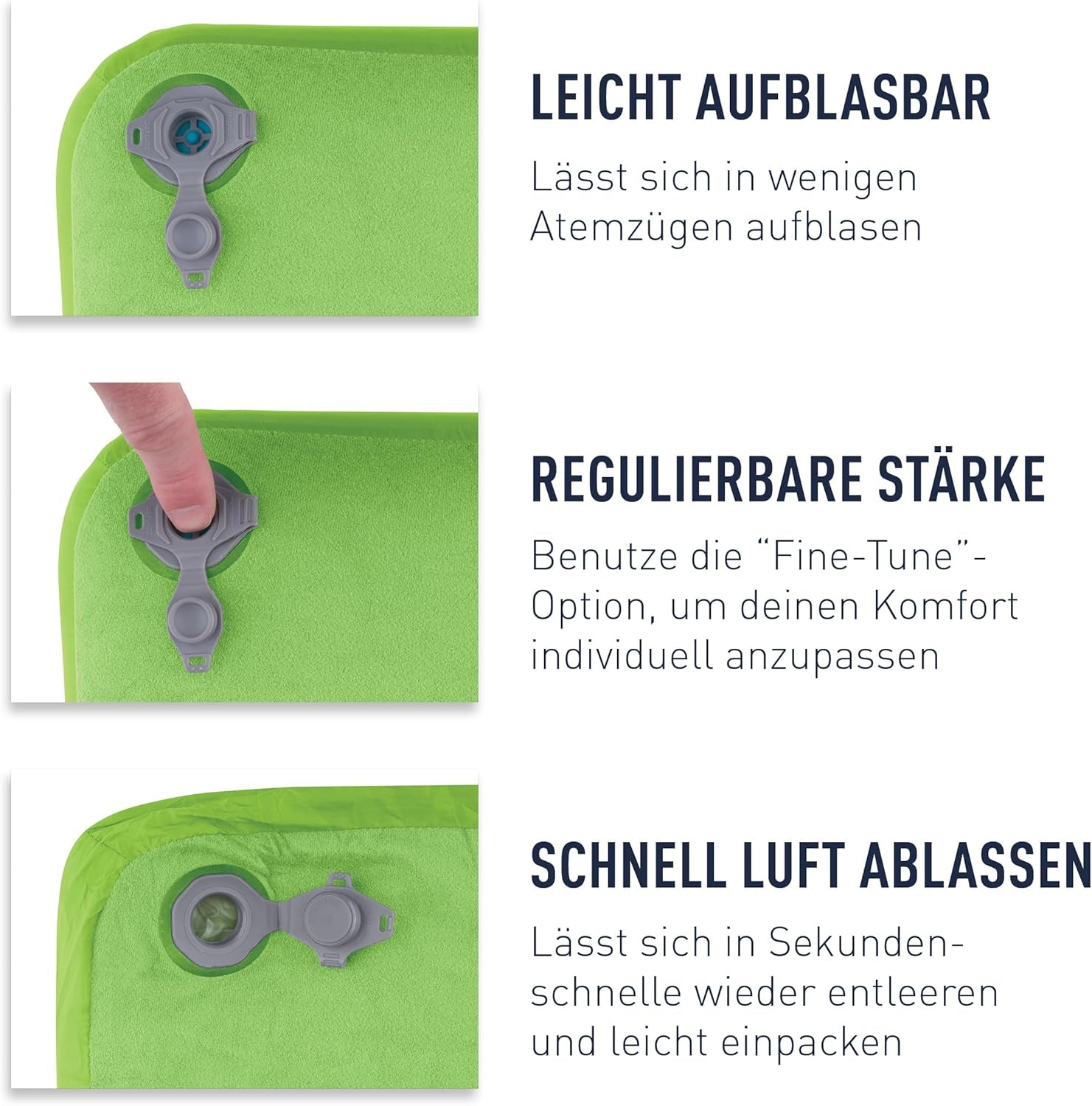 Sea to Summit - Eros dunkudde L - Ultralätt och uppblåsbar - 10D-material - Premium dunkudde - Halkfri - För vandring och camping - 42 X 28 X 12 Cm - Grå - 95 G Naty Shop-resekuddar