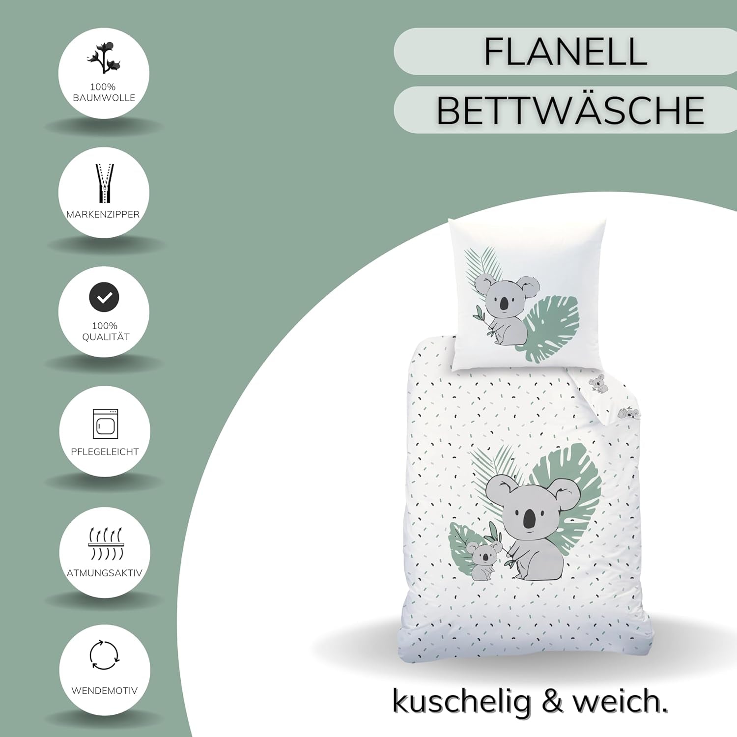 Barnsängkläder, Koalabjörn, unisex, 100 % bomull Sängkläder - barn Naty Shop