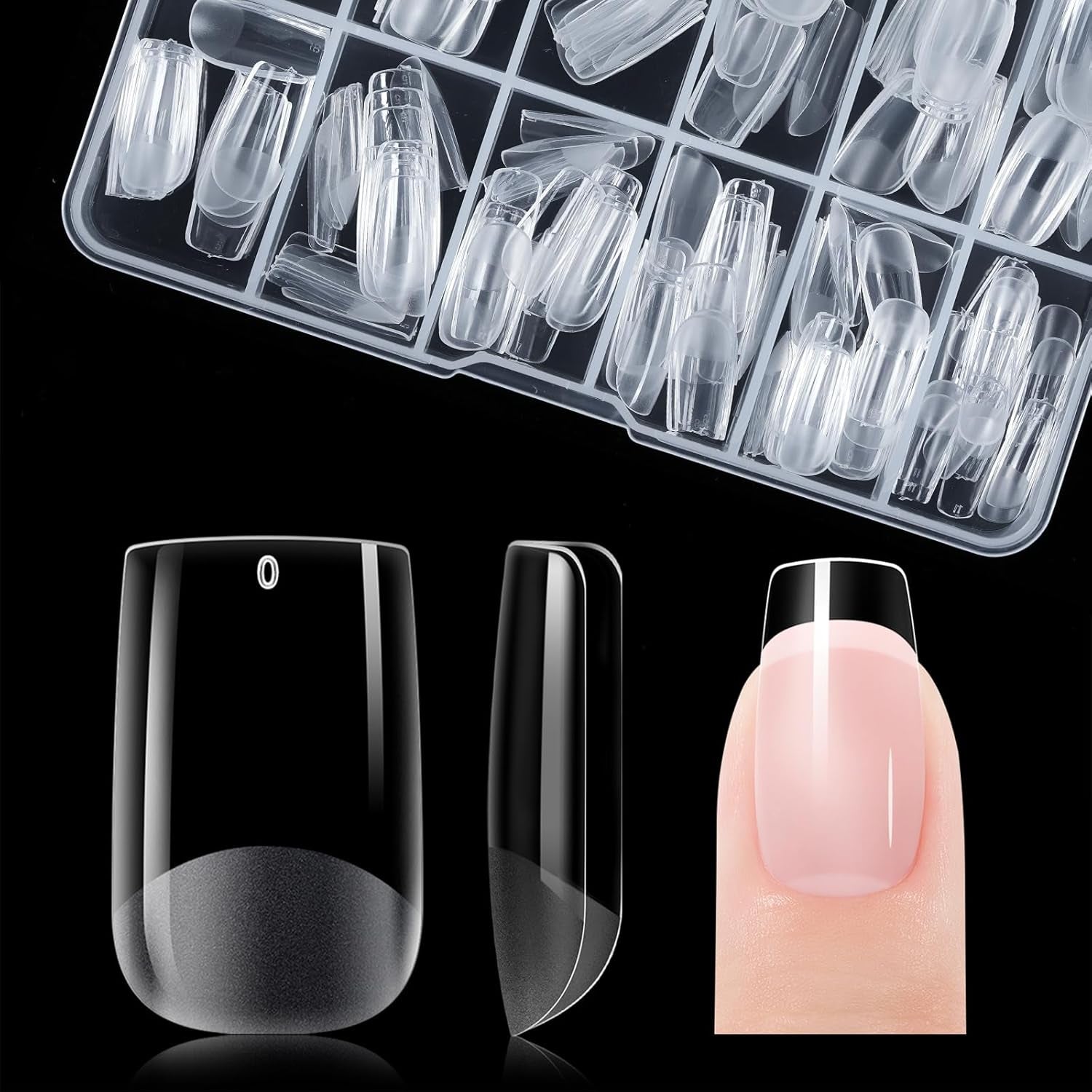 Gelike Ec Short Almond Nails - Heltäckande mjuka naglar, förpolerade konstgjorda naglar för nagelförlängning, Hemma Nagelstudio, Gör-det-själv-salong, 120 st, 12 storlekar