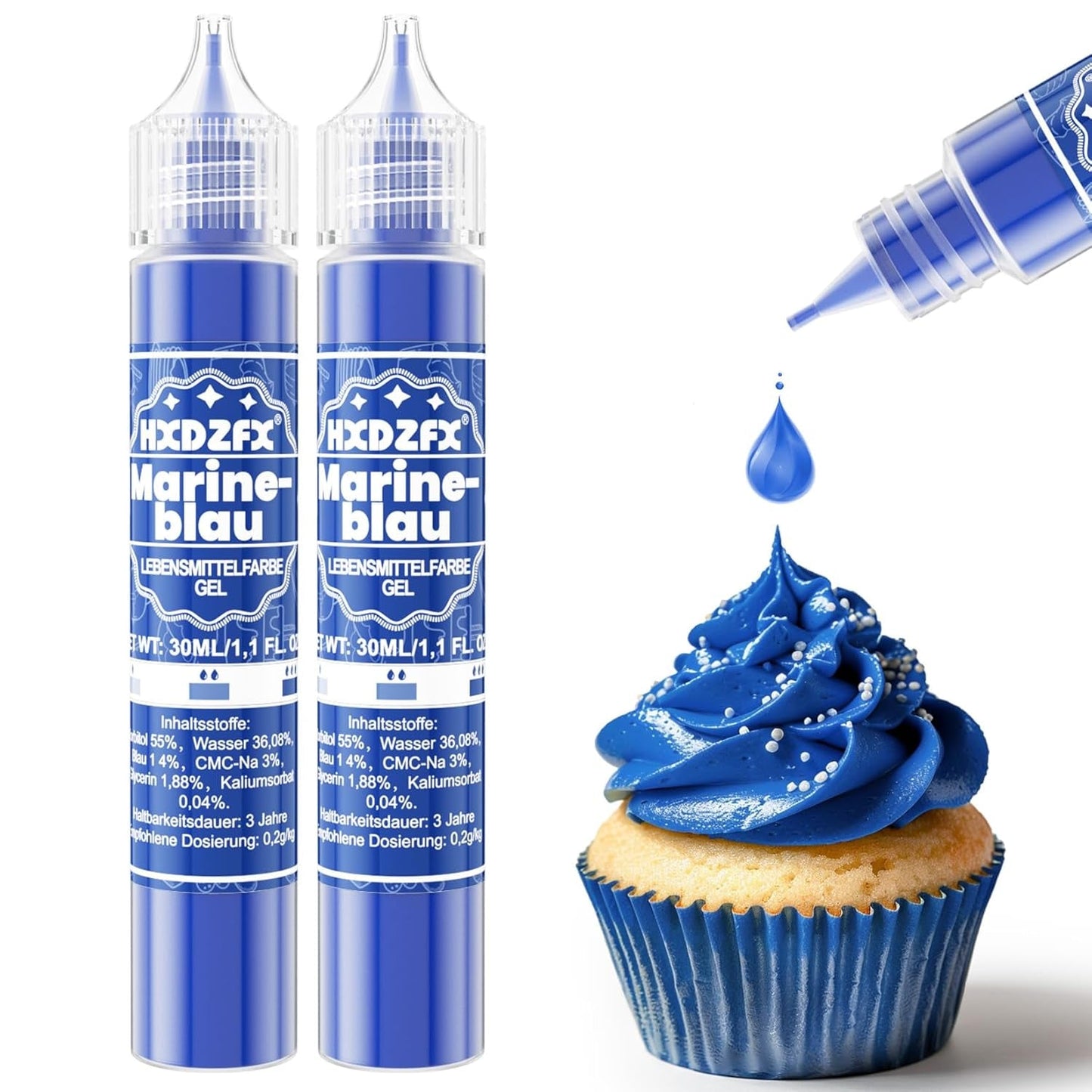 Gel matfärg - HXDZFX 2×30ml, sockerfri matfärg, högkoncentrerad, för dekoration av kakor, vit fondant, makroner, kakor, bakning, påskägg, slem (druvor lila)
