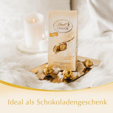 Lindt vita chokladbollar LINDOR | 137g påse | Ca. 10 vita chokladbollar med smält-i-mun-fyllning | Gåva av choklad | Choklad present