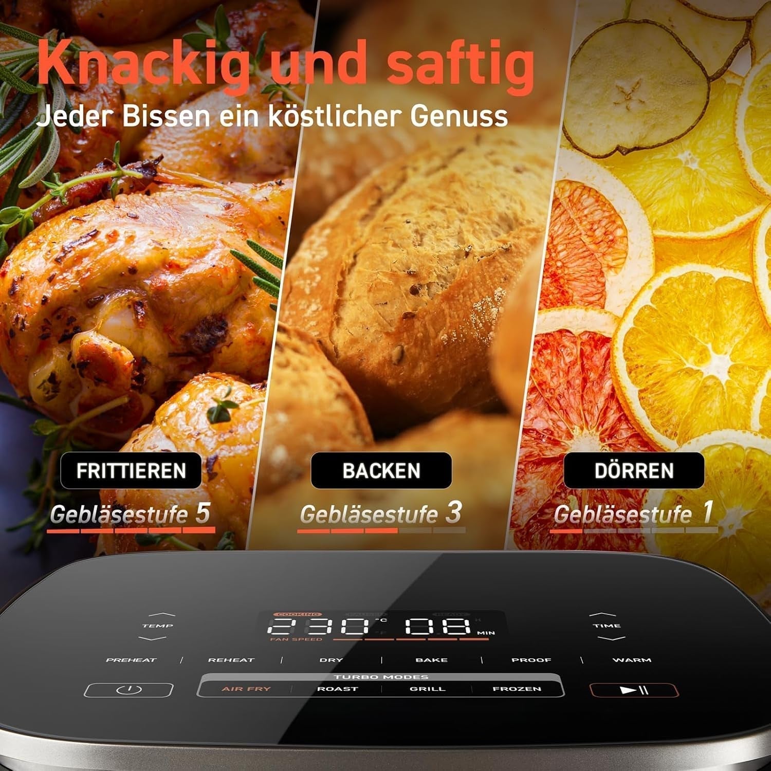 Cosori Turboblaze Hot Air Fryer Airfryer, 9-i-1, 6 liter, tyst apparater Naty Shop