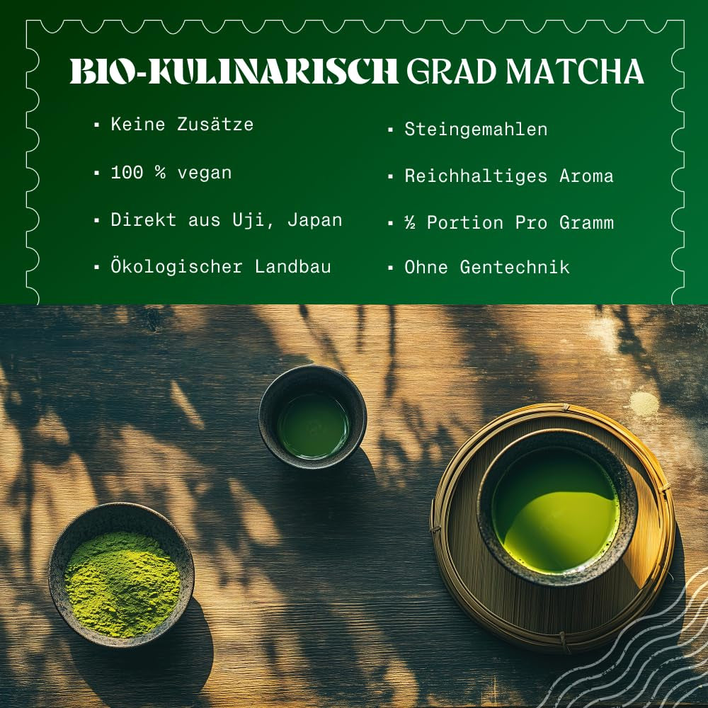 Naturalebio BIO Grönt tepulver 100 g. För matlagning och bakning. Original japansk matcha. Grönt te från Japan, veganskt, glutenfritt och icke-GMO. Naturlig ekologisk produkt.