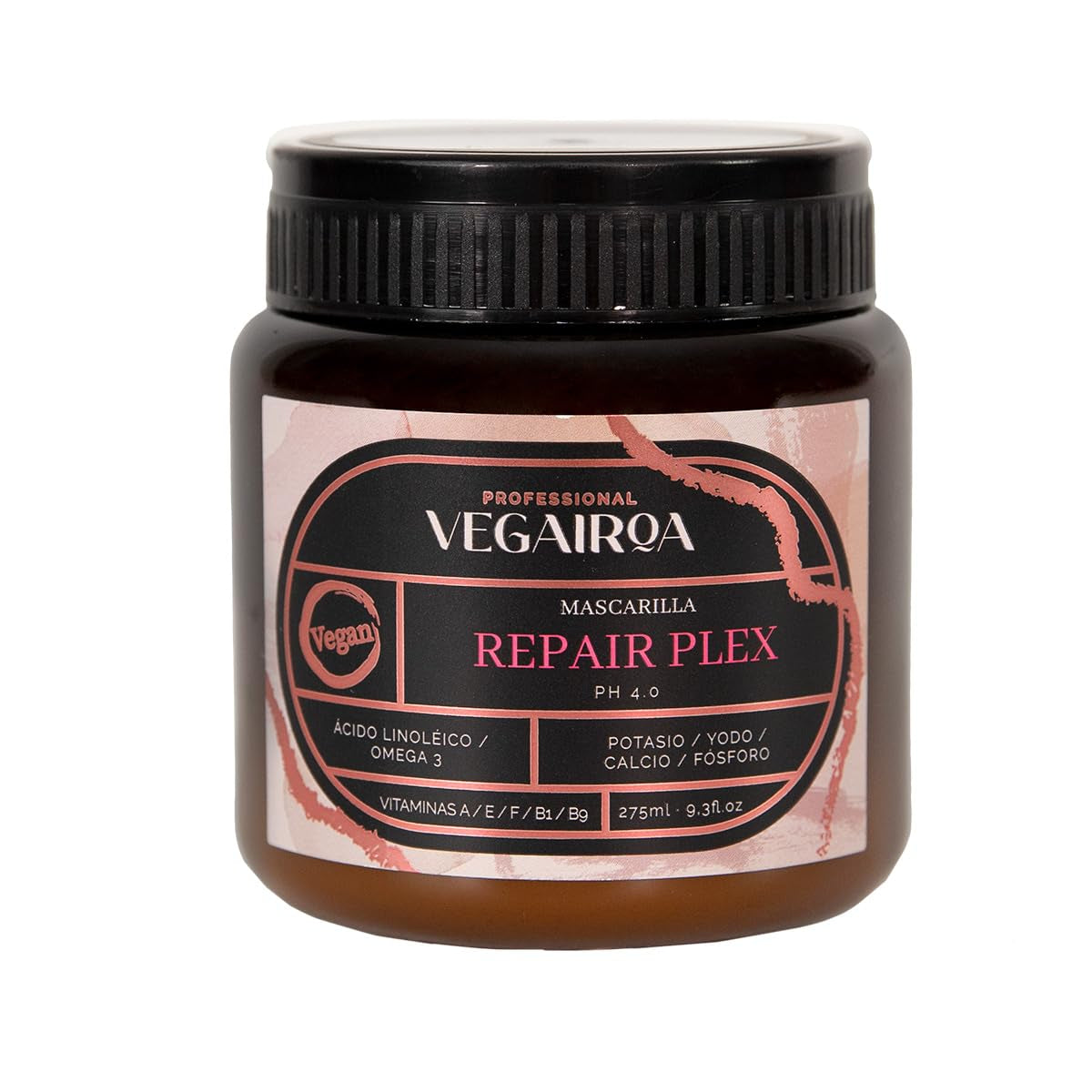VEGAIROA - Repair Plex Mask - Extreme Repair Mask - Fuktgivande och närande - Frizz Free - För kemiskt behandlat hår - Professionell vegansk frisörprodukt - 300g Naty Shop Hair Mask Standardtitel