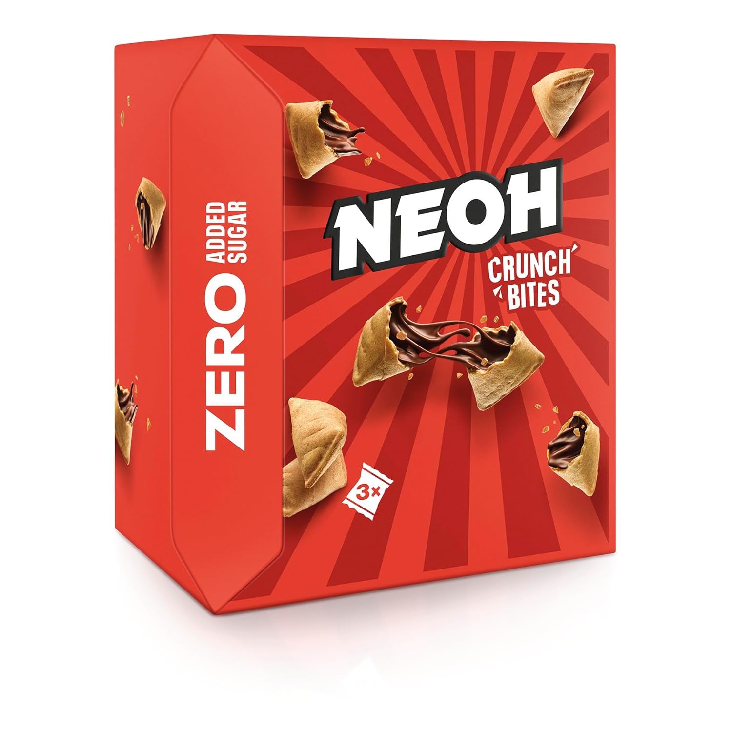 NEOH Chokladbitar | Inget tillsatt socker, 100kcal per portion, knapriga bitar med krämig hasselnöts- och kakaofyllning, perfekt för takeaway eller som müsli-ersättning | Keto, lågkolhydrat | Förpackning om 3 x 29g