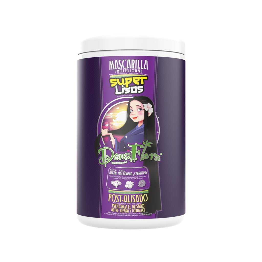 Super Smooth Hair Mask 1000ml - Med Arganolja, Macadamia och Keratin - Vårdar, reparerar och stärker - För silkeslen, glans och jämna fibrer - Fri från sulfater och parabener Naty Shop Hair Mask Standardtitel