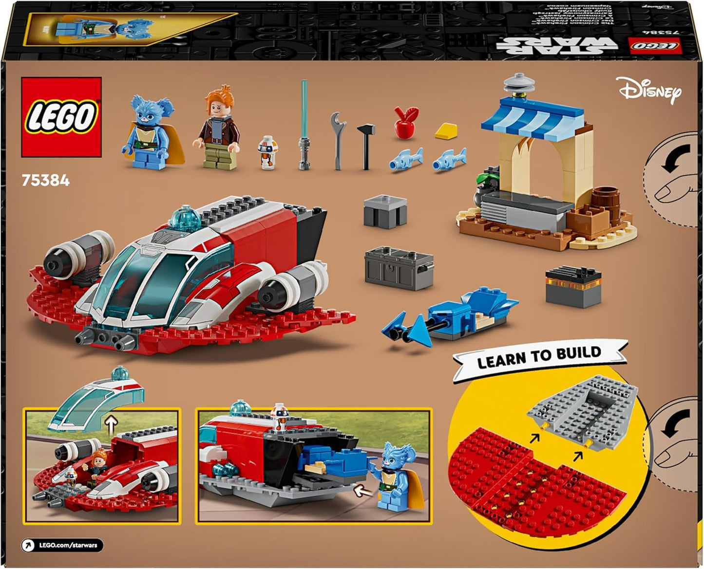 LEGO Star Wars: The Adventures of the Young Jedi Crimson Firehawk, startset för barn med byggbart rymdskepp, speedercykel och 3 figurer, present till pojkar och flickor 4 år gamla 75384 Byggset Besuche den LEGO-Store