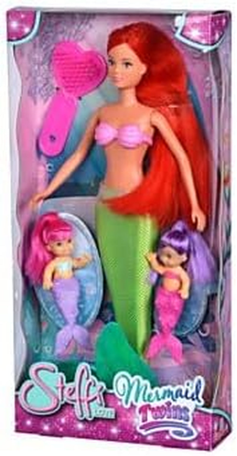 Simba 105734162001 105734162 - Steffi Love The Twin Mermaids / två varianter / Steffi som sjöjungfru / med två små sjöjungfrur / modedocka / 29 cm, för barn från 3 år och uppåt