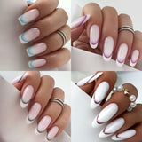 9 färger franska nagelklistermärken franska nagelklistermärken självhäftande nagelfolie franska naglar gradientklistermärken fransk spets nagelklistermärken nagelkonst nageldesign klistermärken nageltillbehör