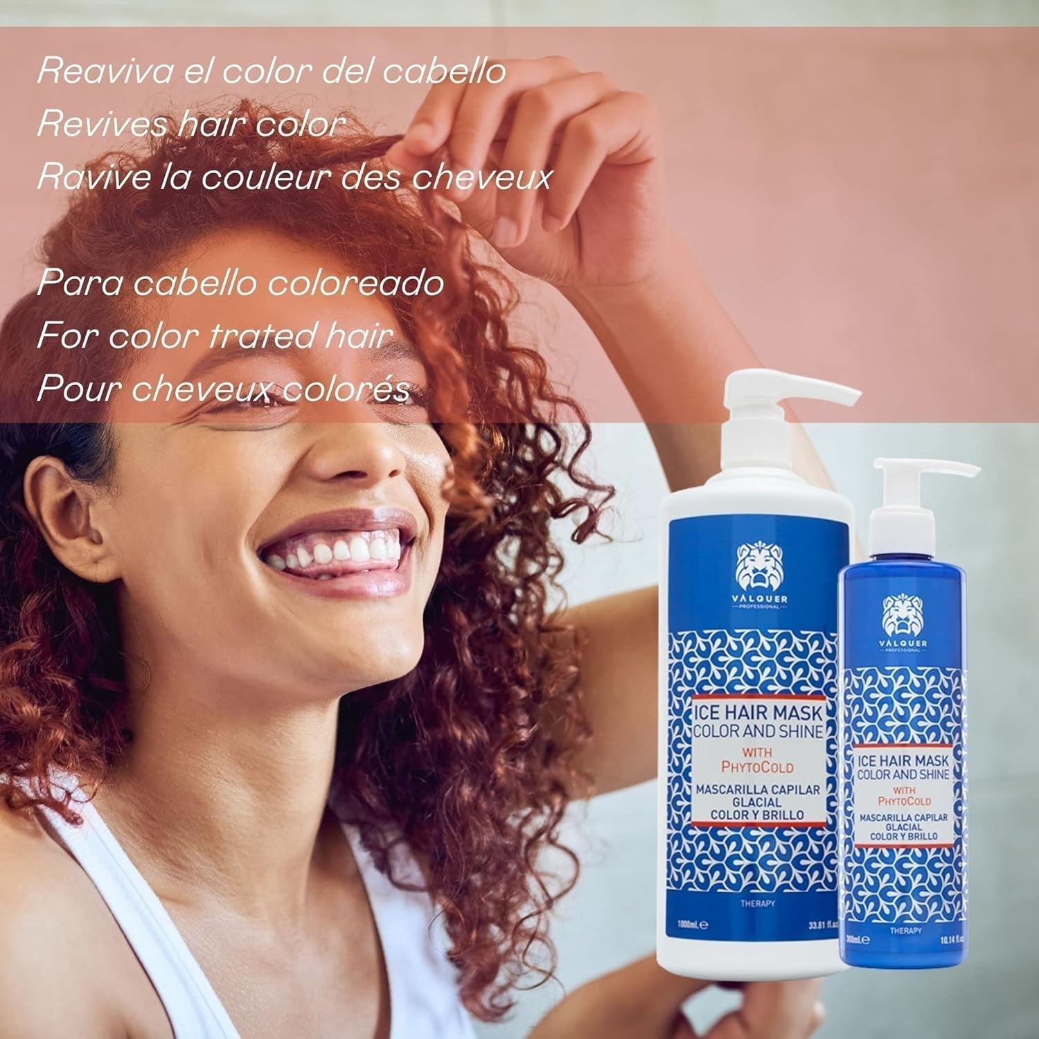 Valquer Profesional Ice Hair Mask Color and Shine - För färgat hår, 1000 ml Hårmask Naty Shop