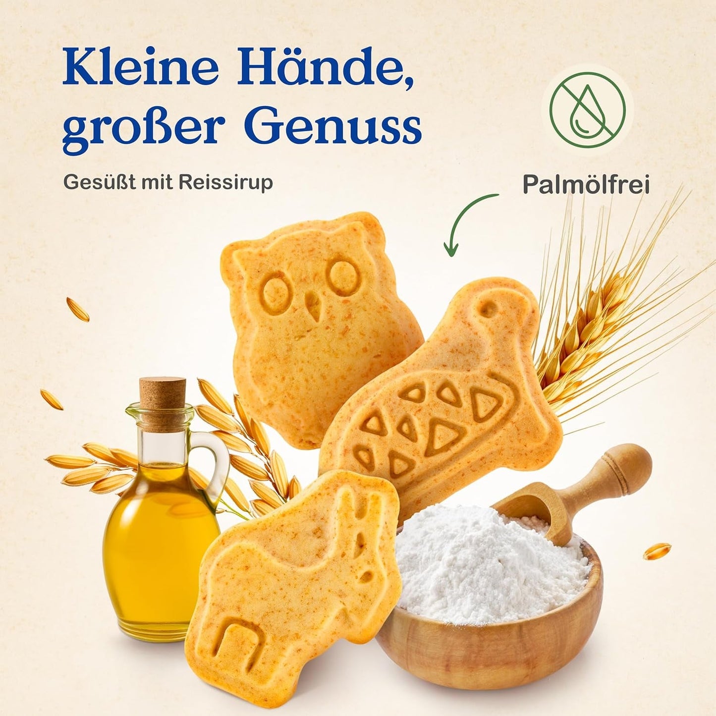 Alete Organic Crunchy Biscuits with Alac (4 x 125g) - Crunchy Alac Biscuits för bebisar, palmoljefria, från 10 månader