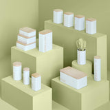 "scandinave nature" vit kub-typ metall askkopp - 5 fem helt enkelt smart