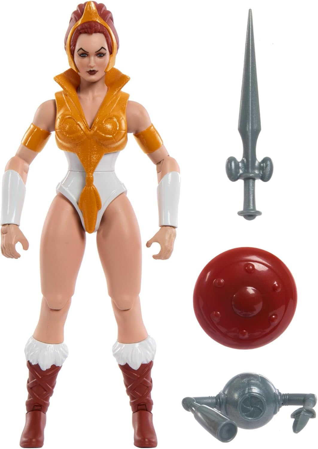 Masters of the Universe Origins Leksak Tecknad Teela Actionfigur Ca 14 cm lång Motu Heroine Accessoar och Mini Comic HYD27 Actionfigurer Naty Shop Standardtitel