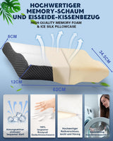 IDEA Kudde, Ergonomisk ortopedisk kudde för nacksmärta, Memory Foam Kudde för sido-, rygg- och bukslipare, Anti-snarkningskudde för män kvinnor (62 * 34,5 * 12/8 cm) Cervikala ortopediska kuddar Naty Shop