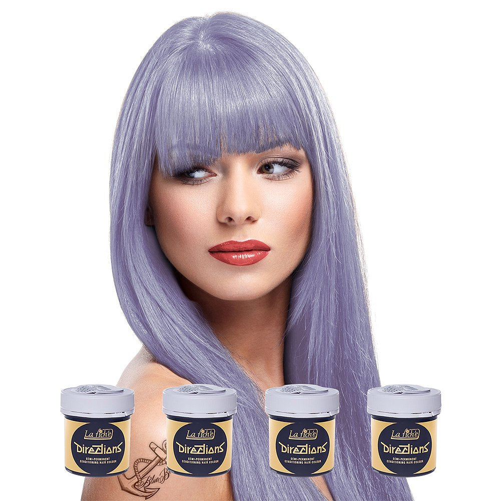 La Riché Pink Carnation 1 förpackning (100 ml) Naty Shop Wisteria hårfärgning - lila 4 delar (förpackning med 1)