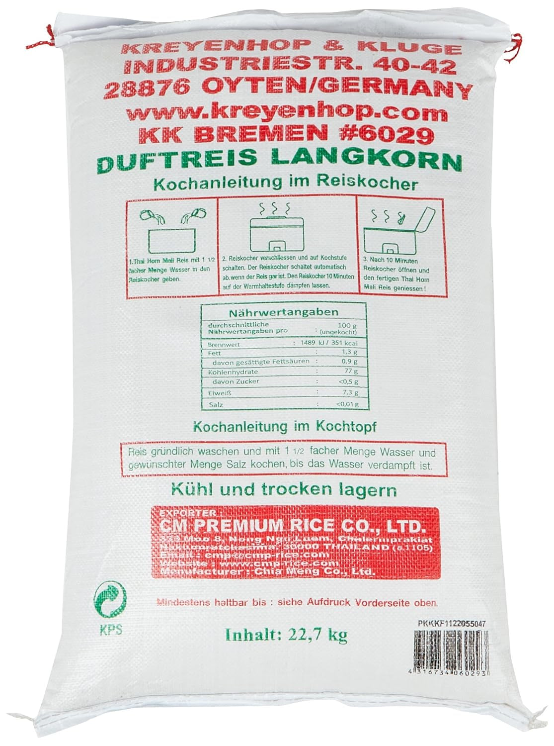 Doftande ris, långkornigt 100 %, 1 paket (1 x 22,7 kg)
