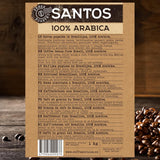 COFFEE CRUISE Santos Kaffeebohnen 1kg - Mittlere Röstung - Aroma Caramel - Für All Kaffeemaschinen - 100% arabiska