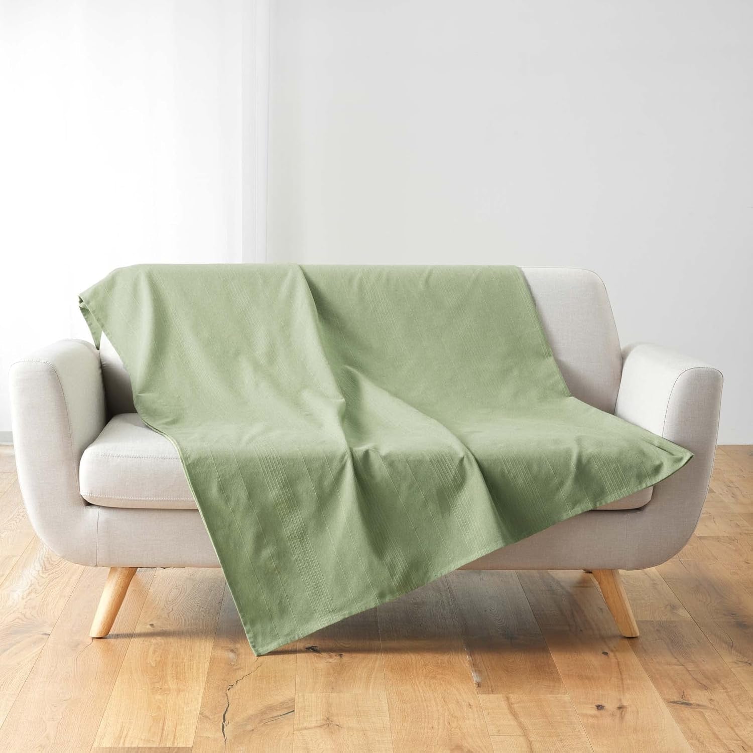 Douceur D'Intérieur, filt (220 X 240 Cm) Lucile Curry, Polycotton, Unicolor sängar och täcken Douceur d'Intérieur Sage 220 X 240 Cm