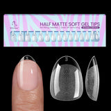 Btartbox Extra Short Almond Nail Tips - Full Cover Gel X Soft XS Gel Nail Tips - Pre-Shaped Semi-Matte For Wide Nails Salon 320 Stk