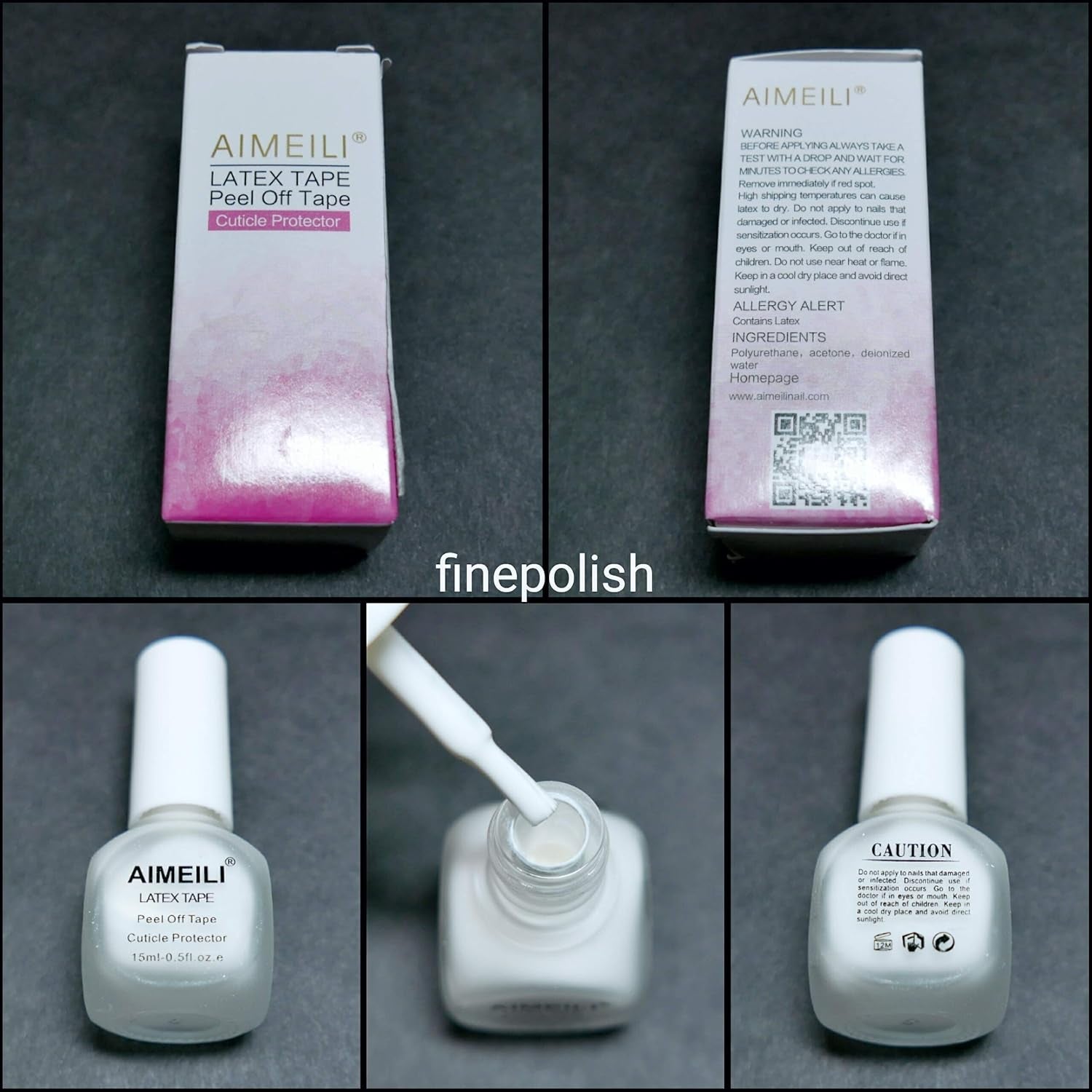 AIMEILI Latex Peel off Tape Nagelleck Korrektor Hautschutz Fingerskydd Für Nail Art Palisade Geruchlos Weiß 15Ml