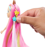 Enchantimals dockor, Sunshine Beach Deluxe hårdocka och djurvän, liten docka med avtagbar kjol och tillbehör, presenter för barn, HTJ70 Naty Shop Dolls
