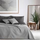 Avkoksöverkast 200 X 220 Cm Grafit Antracit Silvergrå Tvåsidigt överkast lättskött Axel Sängar och filtar Besuche den DecoKing-Store