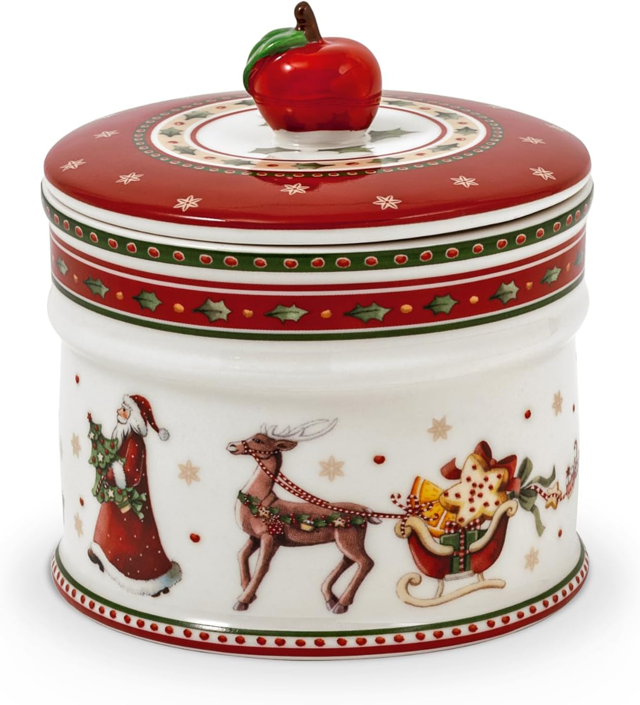 Villeroy & Boch - Winter Bakery Delight Liten förvaringslåda, Keramisk julkakalåda, jullåda, kaklåda, kaklåda, keramiklåda med lock, godisförvaring, förvaringslådor i premiumporslin Naty Shop S