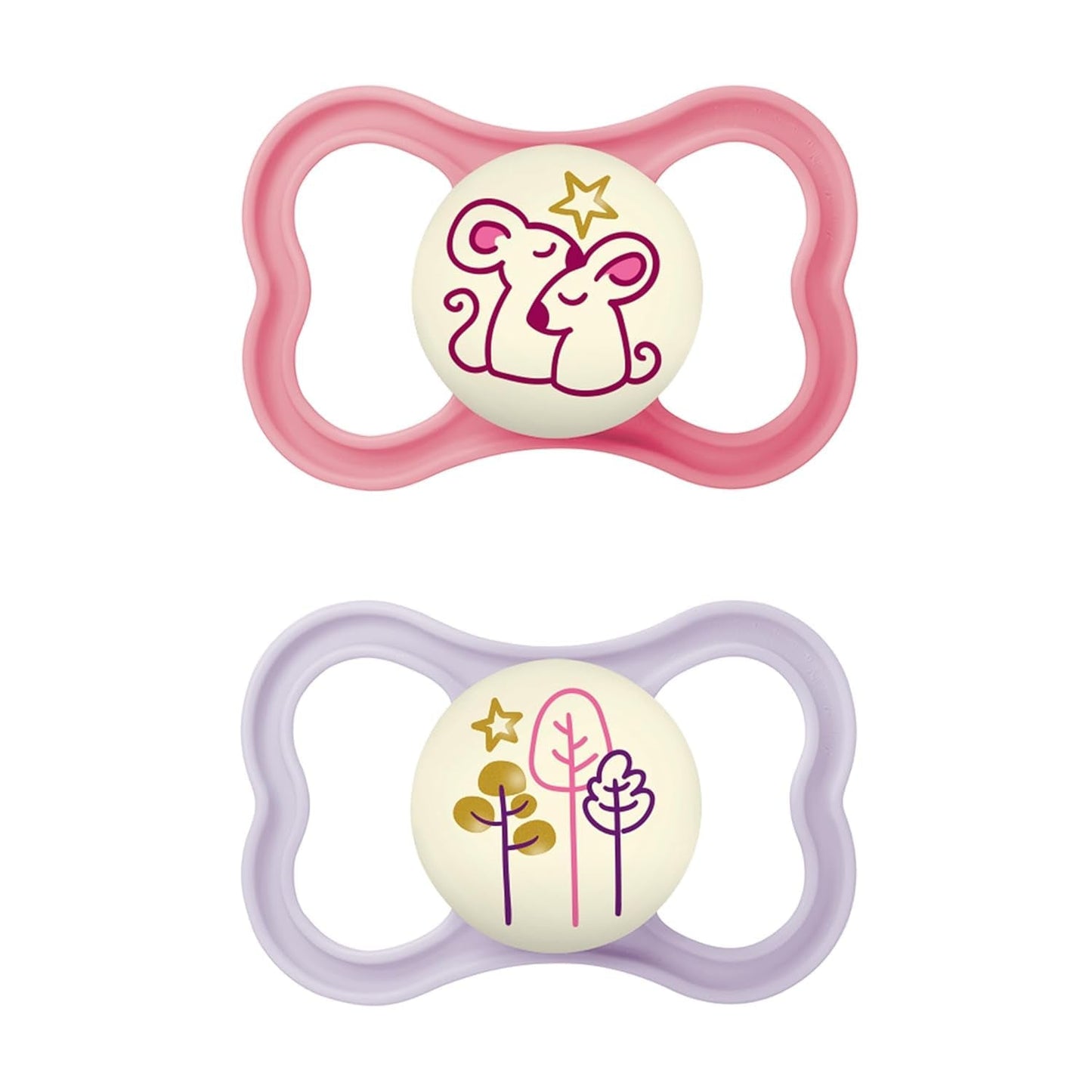 MAM Air Silikonnappar 2-pack Extra lätt och luftig design Tandvänlig bebisnapp Tillverkad av MAM SkinSoft Special Silikon med Napplåda 6-16 Månader Bear/Rhino