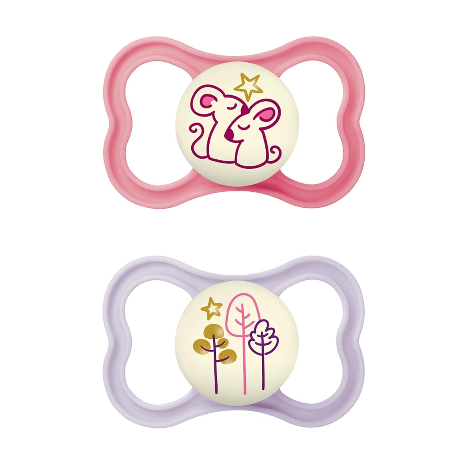 MAM Air Silikonnappar 2-pack Extra lätt och luftig design Tandvänlig bebisnapp Tillverkad av MAM SkinSoft Special Silikon med Napplåda 6-16 Månader Bear/Rhino