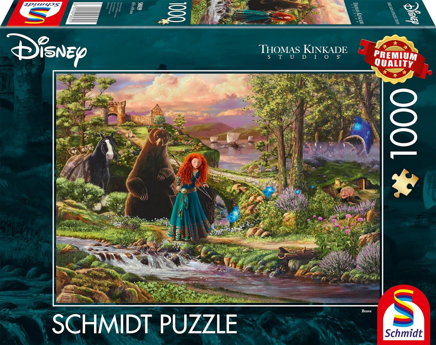 Schmidt Spiele 58039 Disney, Brave, Merida, Thomas Kinkade, pussel 1000 bitar, flerfärgat Pussel Naty Shop Standardtitel