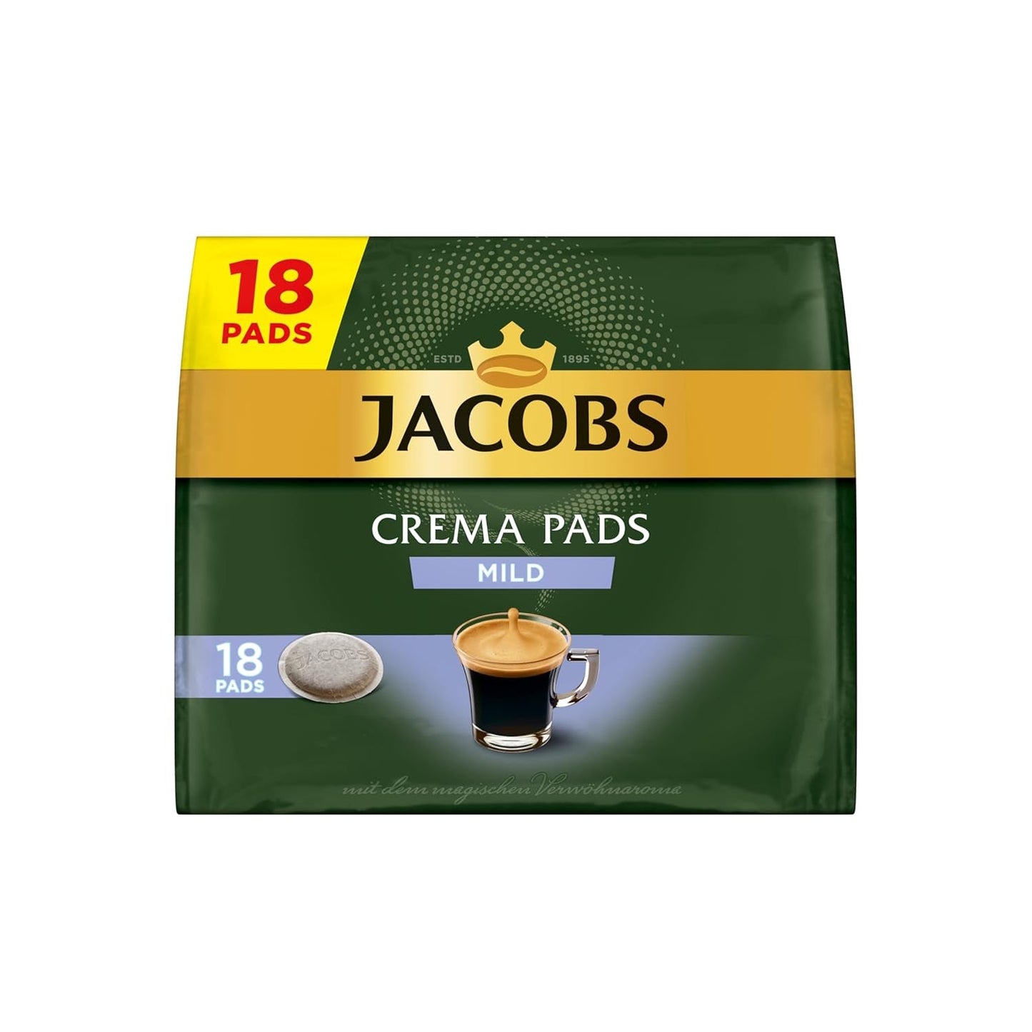 Jacobs Pads Crema Mild, Senseo-kompatibla Pads, 5 x 18 Getränke, 90 Kaffeepads