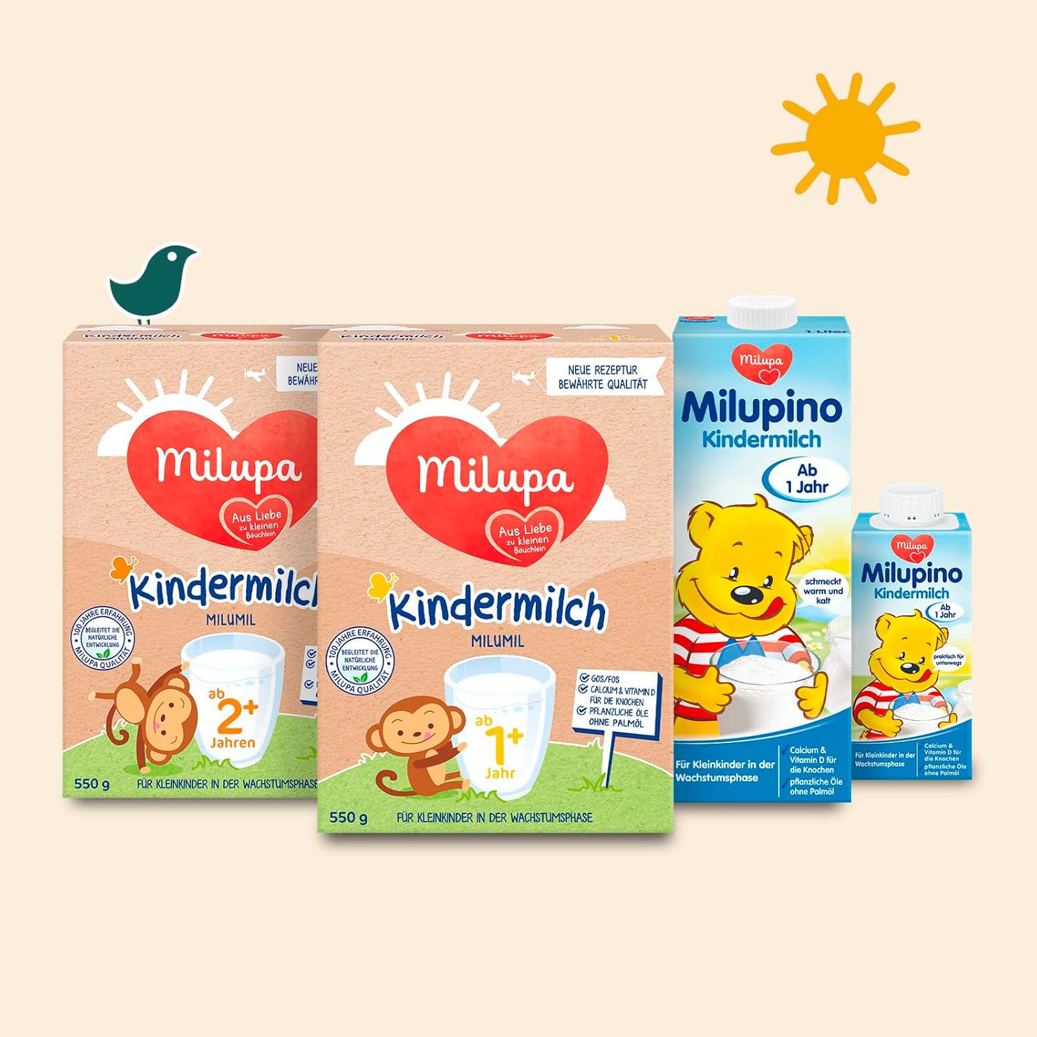 Milupino babymjölk färdig att dricka (6X1L), från 1 år, för små barn i tillväxtfasen Naty Shop