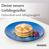 MIAMIO - Set med 6 keramiska tallrikar/mattallrikar i stengods - Le Papillon Collection (färgglada, små tallrikar (6x))
