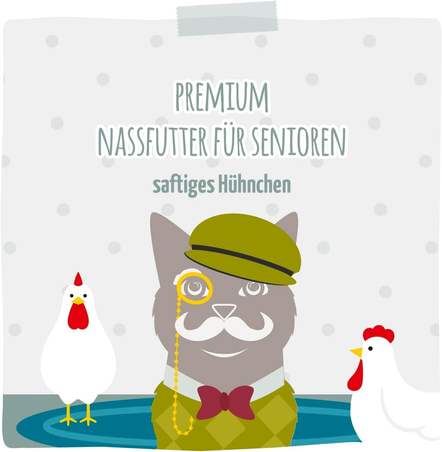 MjAMjAM - Premium våtfoder för katter - Senior - saftig kyckling, förpackning om 6 (6 x 400 g), spannmålsfri