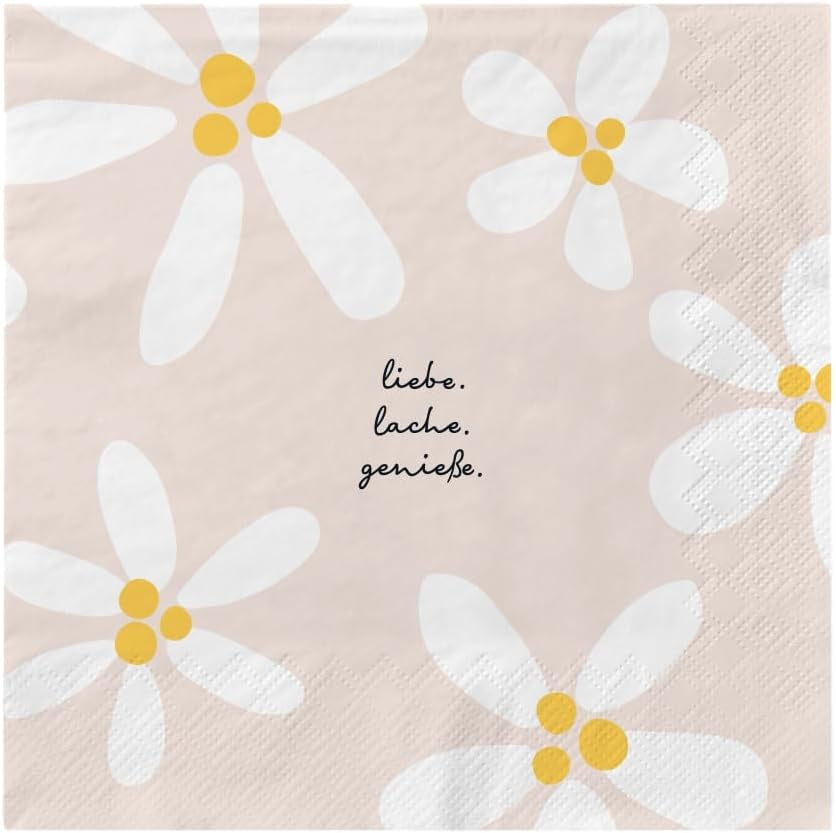 Grafik Werkstatt Serviettes Mit Spruch Groß | 20 stycken | 16,5 X 16,5 cm | Färgad | Kärlek. Skratta. Njuta.