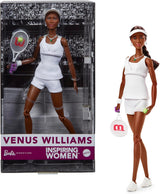 Barbie Inspiring Women Series Venus Williams modedocka med signerad uniform och tennisracket inklusive presentationslåda HRM49